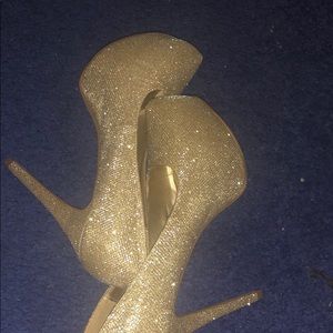 Gold, Sparkly Heels, Size 11 (US) size.